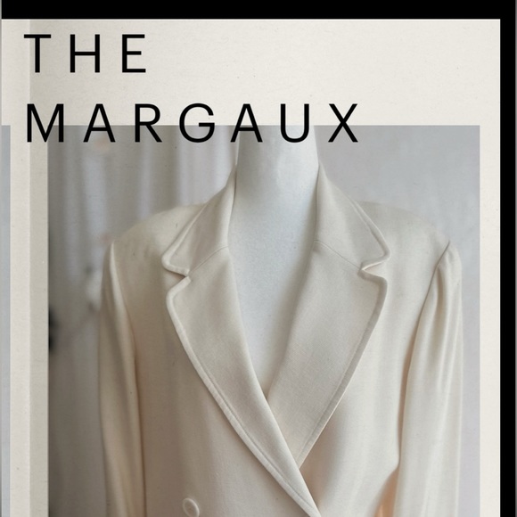 The Margaux Oversized Coat Dress, Size L, Ivory Similar to The Row - Picture 2 of 3